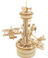 ROKR 3D Wooden Puzzle for Adults Airplane Tower Music Box - $91.56 CAD