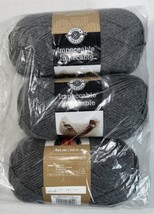 Loops & Threads Impeccable Yarn 268 yds Skein True Grey Gray 100% Acrylic Lot 3 - $23.74