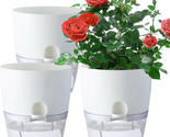 Self Watering Plant Pots, 6 Inch Orchid Flower Pots White Modern Decorat... - $26.05