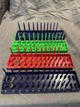 Kobalt Socket Organizer Tray Lot SAE Metric Holders Red Green Blue Tool ... - $19.67