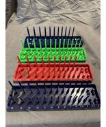 Kobalt Socket Organizer Tray Lot SAE Metric Holders Red Green Blue Tool ... - $361.98 MXN