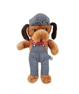 Vintage Knickerbocker Animals Of Distinction Plush Dog Overalls Conductor - $24.75