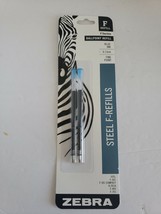 Zebra Ballpoint Pen Steel F-Refills F Series Black Ink Fine Point 0.7mm 2pk - £9.22 GBP