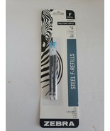 Zebra Ballpoint Pen Steel F-Refills F Series Black Ink Fine Point 0.7mm 2pk - £9.24 GBP