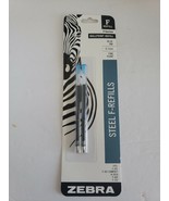 Zebra Ballpoint Pen Steel F-Refills F Series Black Ink Fine Point 0.7mm 2pk - £8.83 GBP