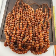 Vintage Himalayan Tibetan Carnelian Carved Agate Melon Shape Beaded Neck... - $874.31 MXN