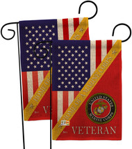 Home of Marine Corps Burlap - Impressions Decorative 2 pcs Garden Flags Pack GP1 - £27.43 GBP