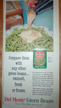 Del Monte Canned Green Beans Print Magazine Advertisement 1956 - £3.11 GBP