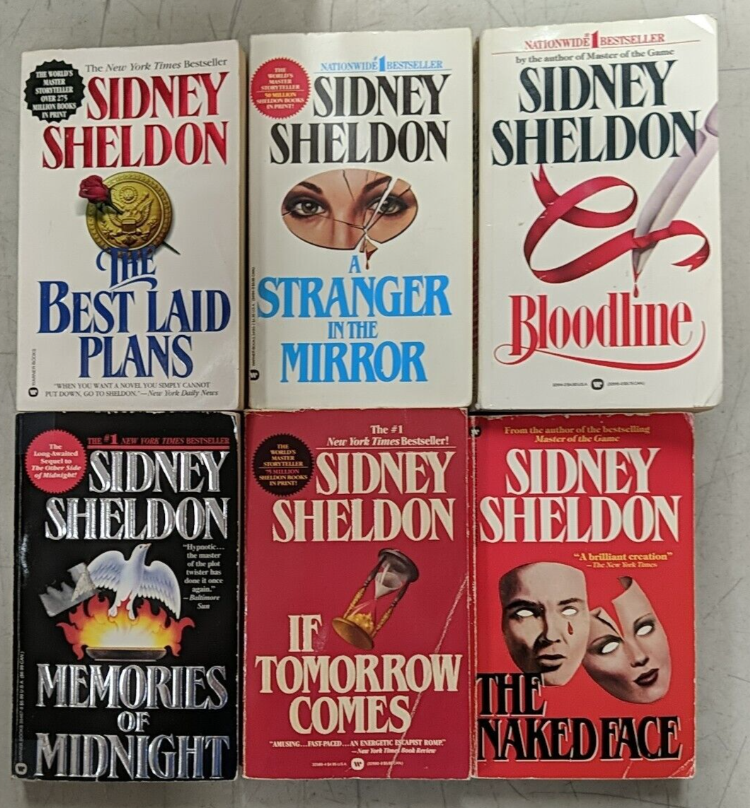 Primary image for Sidney Sheldon Naked Face Bloodline If Tomorrow Comes Memories of Midnight x6