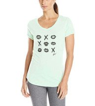 Betsey Johnson Womens Tic Tac Toe V Neck Tee Size Small Color Margarita Lime - £22.25 GBP