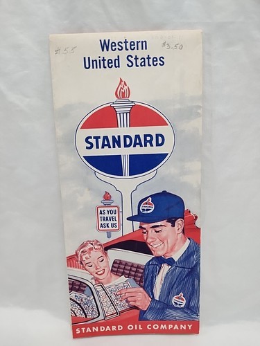 Vintage Western United States Standard Oil Company Brochure Travel Map - $13.86