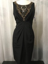 Lafayette 148 New York Women&#39;s Dress Black Hand Embellished Size 8 NWT - $188.10