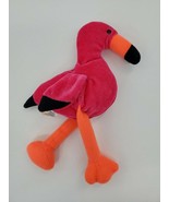 8&quot; Genich Flamingo Pink Black Plush Beanbag Stuffed Animal Floppy Toy B61 - $9.99