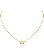 Customizable ‘T’ Letter Heart Necklace Engraved Heart Initial Necklace, ... - $15.00