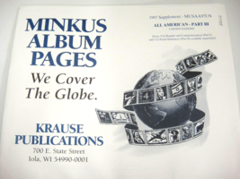 Minkus 1997 All American Stamp Album Supplement Part 3 United Nations NOS - £4.46 GBP