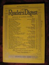 Readers Digest February 1939 John Gunther J D Ratcliff Alexander Woollcott  - £6.33 GBP