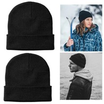 2Pc Winter Plain Beanie Knit Hat Soft Skull Ski Cap Warm Cold Weather So... - £18.35 GBP