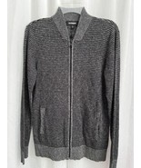 Express Men&#39;s Cardigan Sweater Gray &amp; Black ZIp Up SIze Small NWT - £27.37 GBP