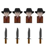 4 pcs Detective Cowboy Military Figures Building Blocks, Minifigures Bri... - $15.39