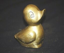 Solid Brass Whimsical Duck Art Figurine Curio Cabinet Vintage - $16.82