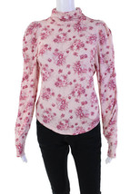 NWT Ladies Jo Fit Hot Pink Gray Orchid Floral Long Sleeve Mock Shirt Size S image 13