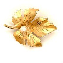 Vintage 12K Gold Filled Signed Karen Lynne Autumn Maple Leaf Designer Br... - $37.62