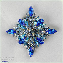 Signed Eisenberg Ice Shades of Blue Pin Diamond Shape (#J1087) - £71.47 GBP