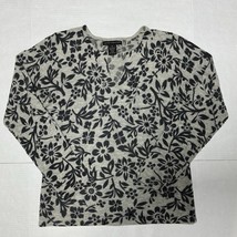 Sarah Spencer Womens Lambs Wool Angora V-Neck Sweater Gray Sequins Size ... - $24.90
