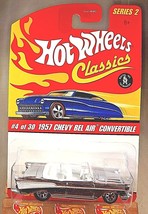 2005 Hot Wheels Classics Series 2 4/30 1957 Chevy Bel Air Convertible Chrome 7Sp - £9.86 GBP