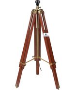Cherry Finish Wood Surveyor Tripod Floor Lamp Lighting Adjustable Height... - £101.14 GBP
