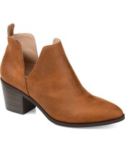 Journee Collection Women&#39;s Lola Cut Out Dress Booties Brown Size 8 M B4HP - £23.94 GBP