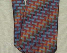 John W Nordstrom Italy Neck Tie/Necktie Silk multi-color stripe 58&quot;x3.5&quot;... - $17.09
