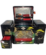 Vintage Jewelry Box Asian Music MOTION Geisha Mirror Japan Handpainted W... - $2,379.93 MXN