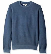 Goodthreads Men's Soft Cotton Thermal Stitch Crewneck Sweater, Washed Blue, XXL - $29.69