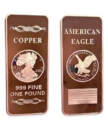 1 Pound LB TROY OUNCE/OZ .999 Pure Solid Metal Walking Liberty Eagle Bar... - $29.67