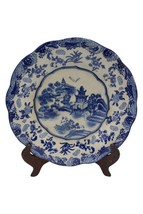 Beautiful Blue and White Blue Willow Pattern Round Porcelain Plate 12&quot; Diameter - £59.54 GBP