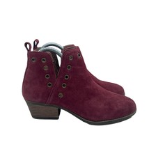 Skechers Lasso Auger Ankle Booties Burgundy Suede Womens Size 7.5 - $39.59