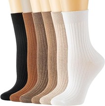 6 Pairs Crew Socks Super Soft Unisex Stripe Socks for Women Men - Multic... - $16.82