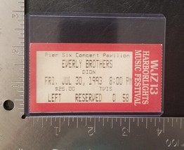 THE EVERLY BROTHERS / DION - VINTAGE JULY 30, 1993 CONCERT TICKET STUB 2 - $13.70 CAD