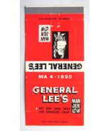 General Lee's - Los Angeles, California Chinese Restaurant 30FS Matchbook Cover - £1.97 GBP