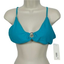 NWT Raisins O Ring Bikini Top Swimsuit Lg Solid Teal Padded B710066 - $23.76