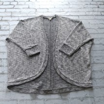 Aeropostale Womens Open Front Cardigan Medium Gray Marled 3/4 Sleeve Sweater - £17.67 GBP