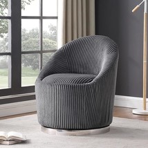 Mid Century 360 Swivel Chair Barrel Accent Sofa Chairs, Luxury Corduroy Durable  - £628.37 GBP