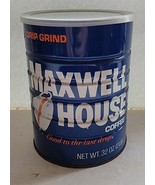 Vtg Maxwell House Drip Grind Coffee 2 Pound Storage Tin Can w/Lid Advert... - £14.79 GBP