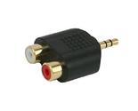 O male plug to 2 rca stereo jack female splitter adapter   gold plated   ca 482 1a thumb155 crop