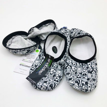 Snoozies Women&#39;s Stretch Comfort Travel Pouch Skinnies Blk &amp; Wht Dogs Med 7/8 - £13.13 GBP