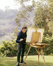 Tony Curtis Rare Painting Outdoors at his Home 1960&#39;s 16x20 Canvas - $69.99