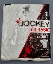 VTG 1987 Jockey Classic V-Neck T-Shirt (3) Pack - WHITE, XL 36-48 Made in USA - £29.88 GBP