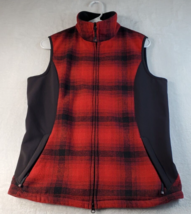 Woolrich Vest Womens Size Small Black Red Plaid Sleeveless Pockets Full Zipper - £16.31 GBP
