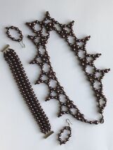 Brown 18in Glass Bead Necklace Set - $24.75